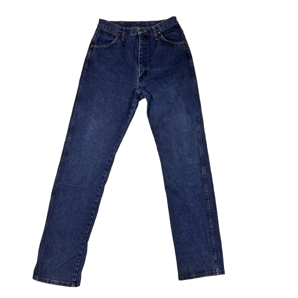 WRANGLER Cowboy Cut Slim Fit Jeans Women 11x34 Dark Wash Cotton Denim 14MWZDD